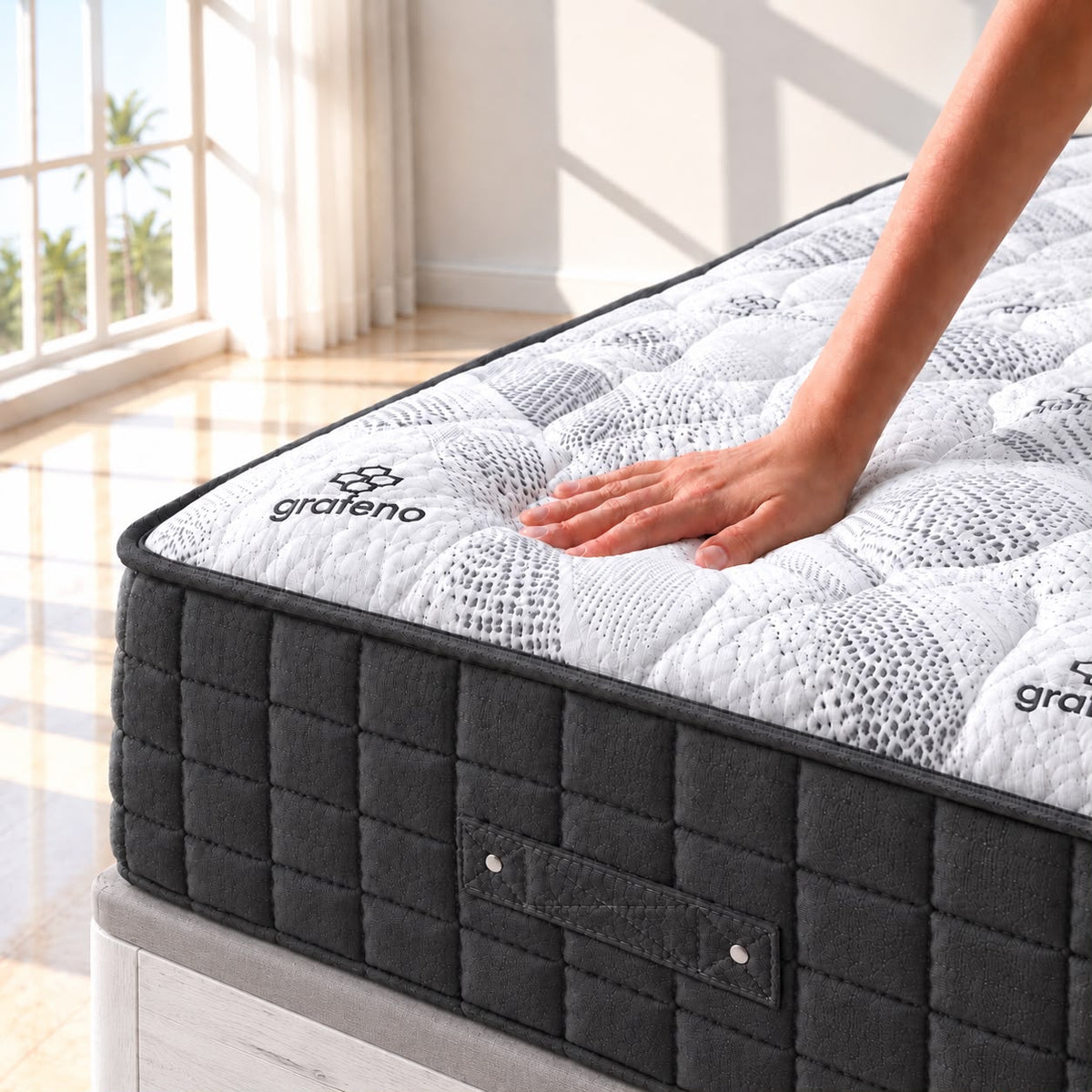 Pack colchón NUVE PLUS 30 cm y canapé abatible reforzado en color Ártico